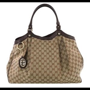 Gucci Large Brown Canvas GG Sukey Tote bag